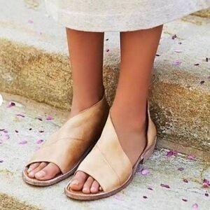 Free People Mont Blanc Leather Asymmetrical Peep Toe Sandals 40/10